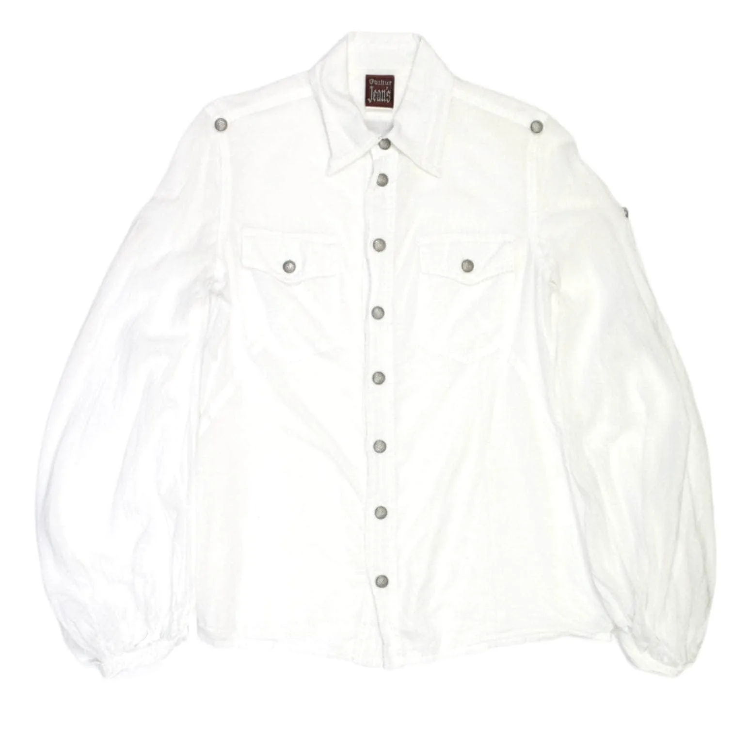 Gaultier Jeans White Sheer Buttoned Shirt