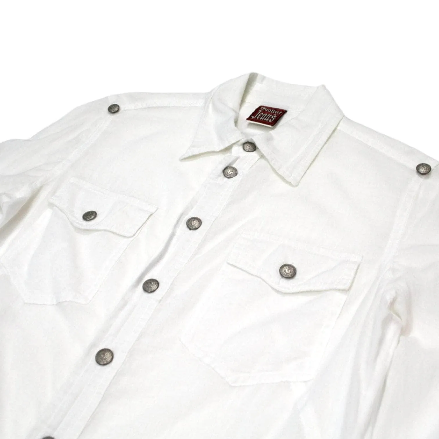 Gaultier Jeans White Sheer Buttoned Shirt