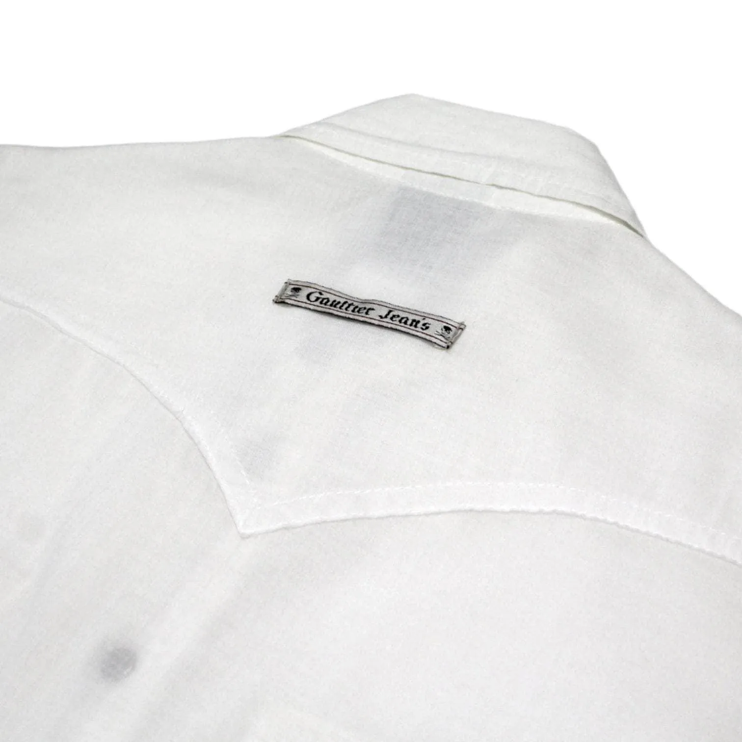 Gaultier Jeans White Sheer Buttoned Shirt