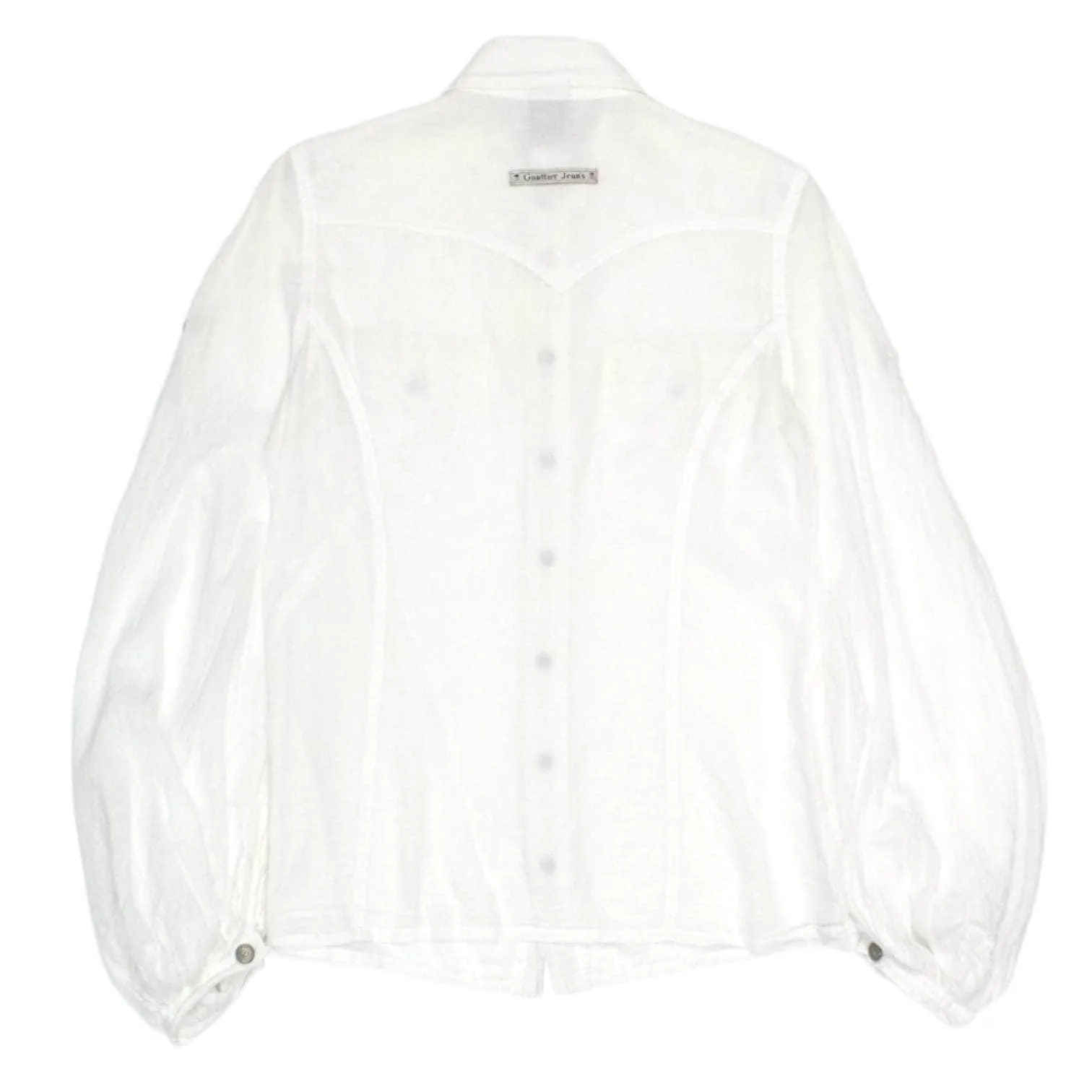 Gaultier Jeans White Sheer Buttoned Shirt