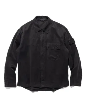 Ghost Piece Cupro Raso Comfort Fit Overshirt Black