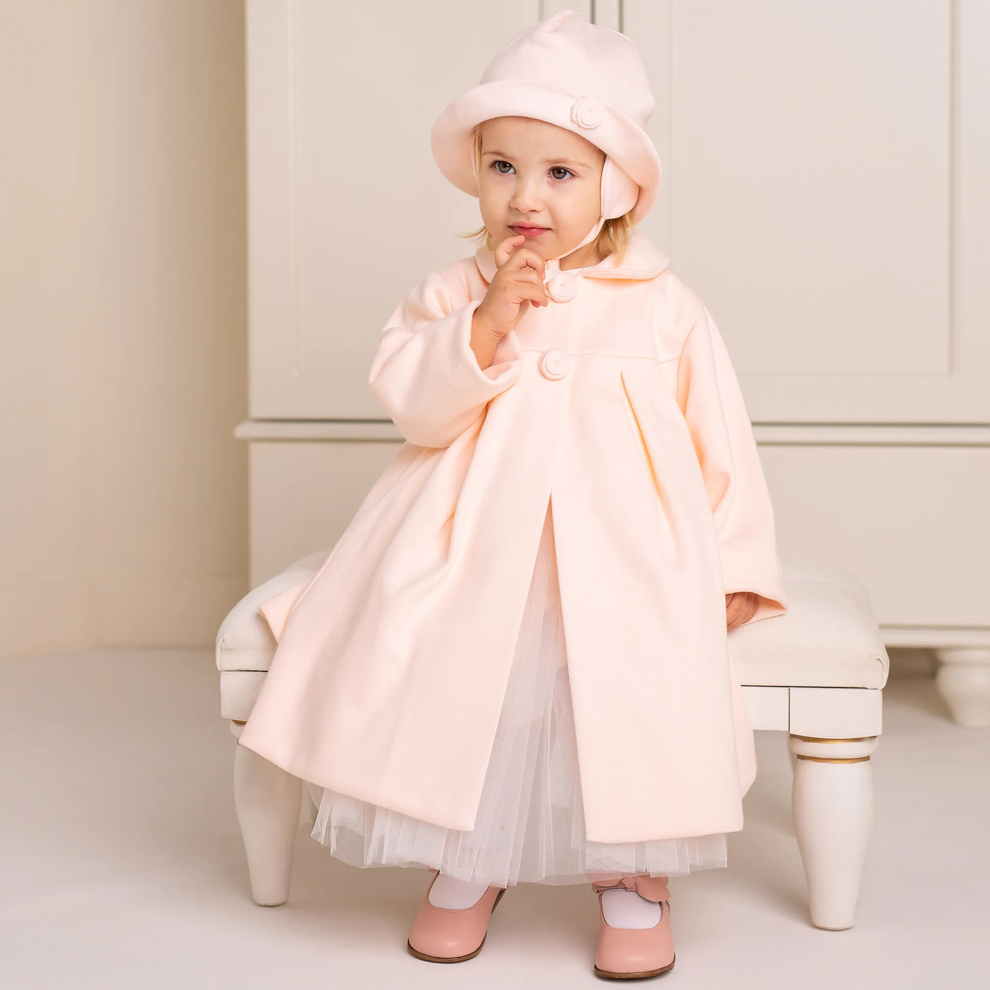 Girls Pink Cotton Coat