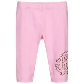 Girls Pink Cotton Leggings