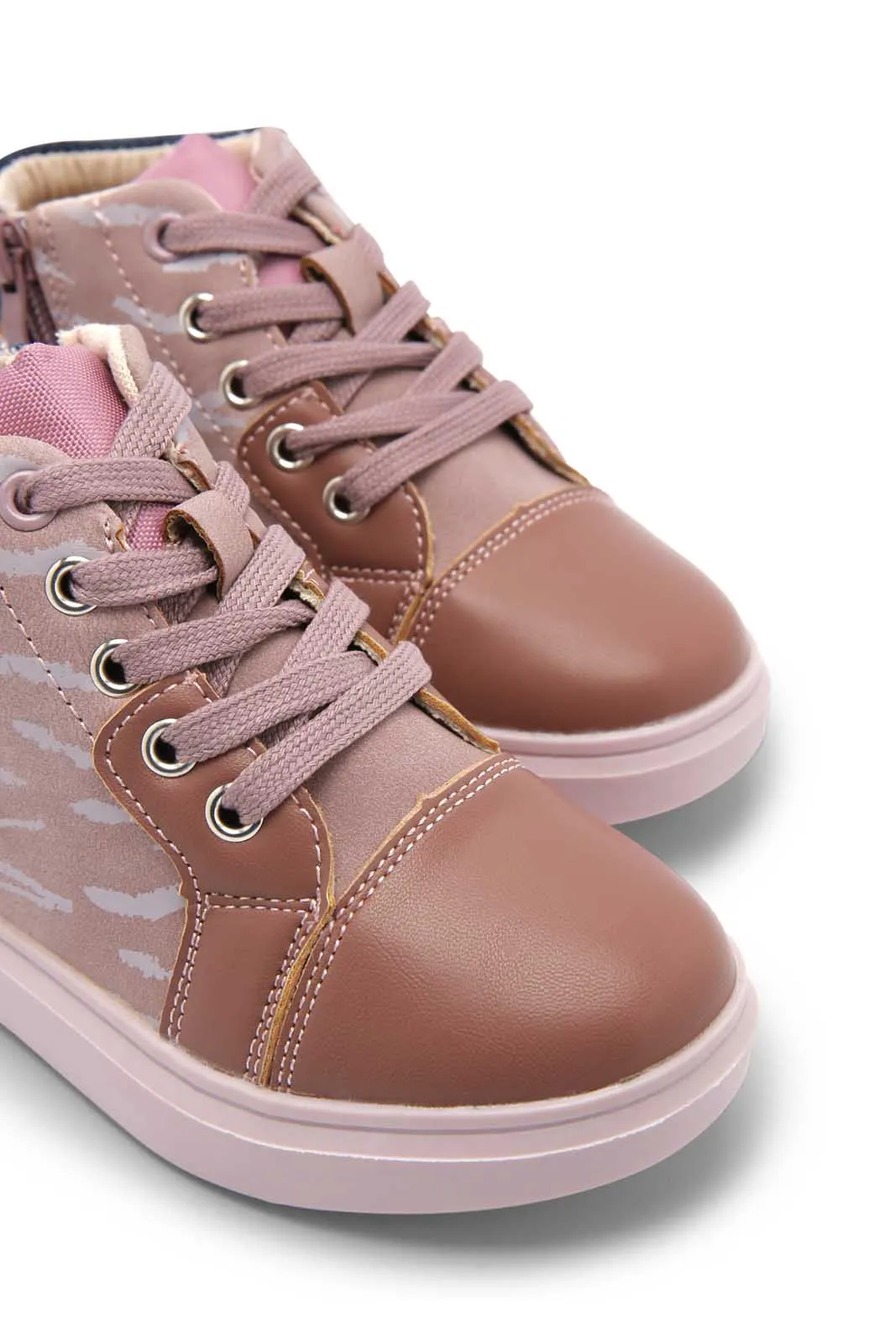 Girls Pink High Top Sneaker