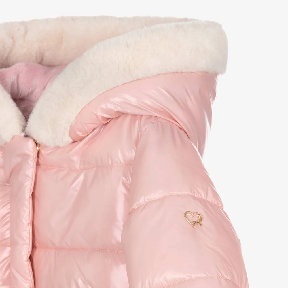 Girls Pink Puffer Coat