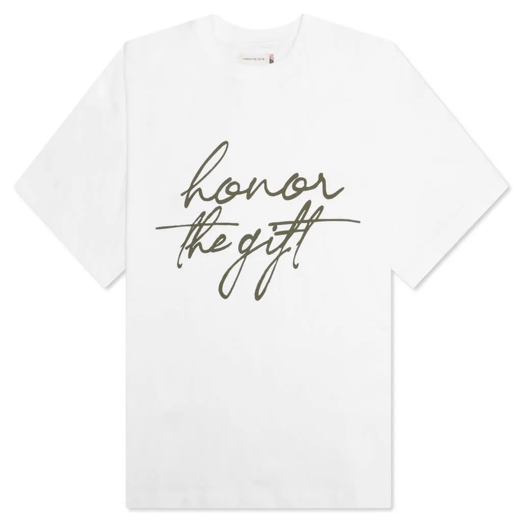 HTG Script S/S Tee - White