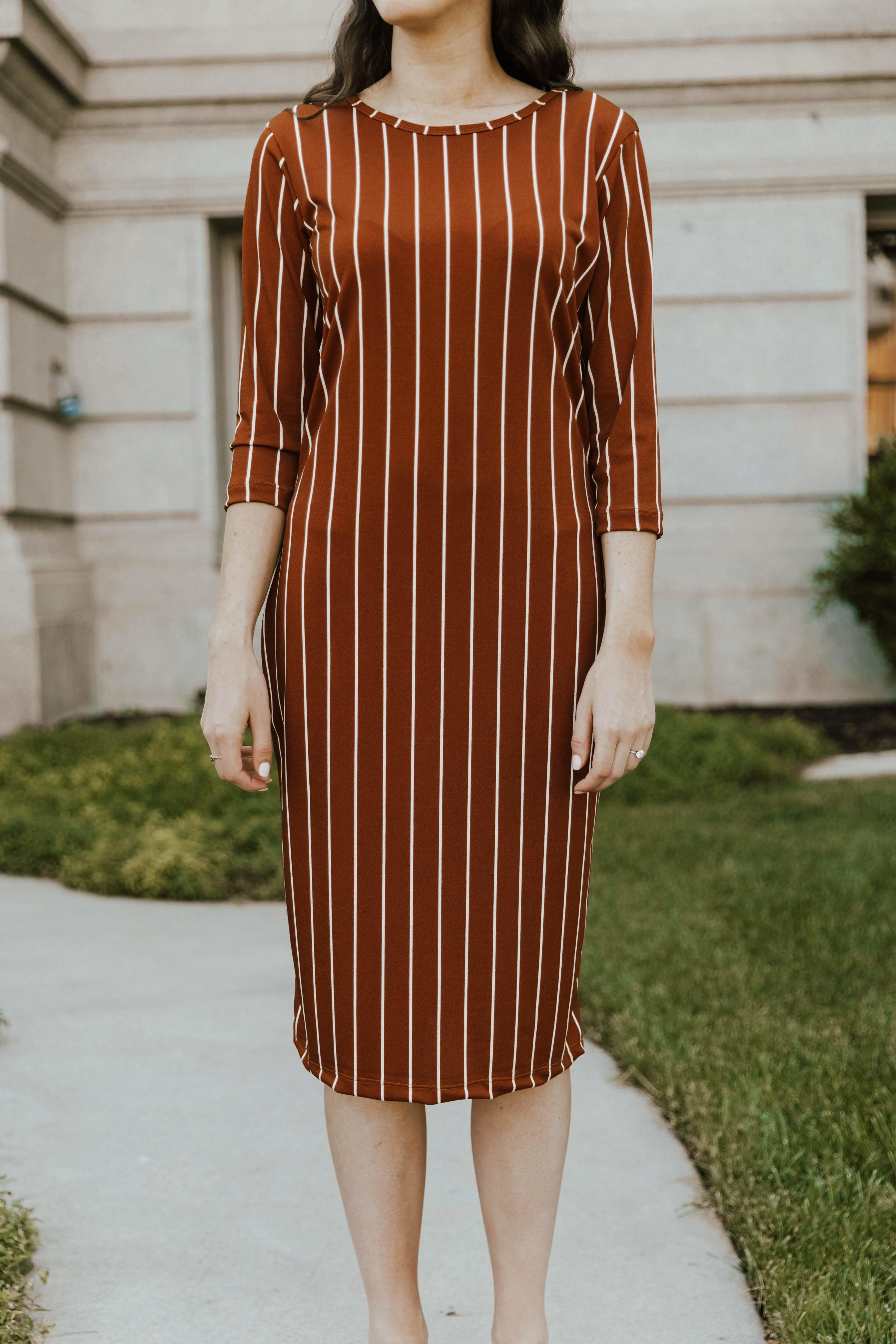 Jadyn Dress Gold Stripe