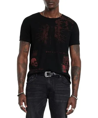 John Varvatos Multi Media Raw Edge Tee