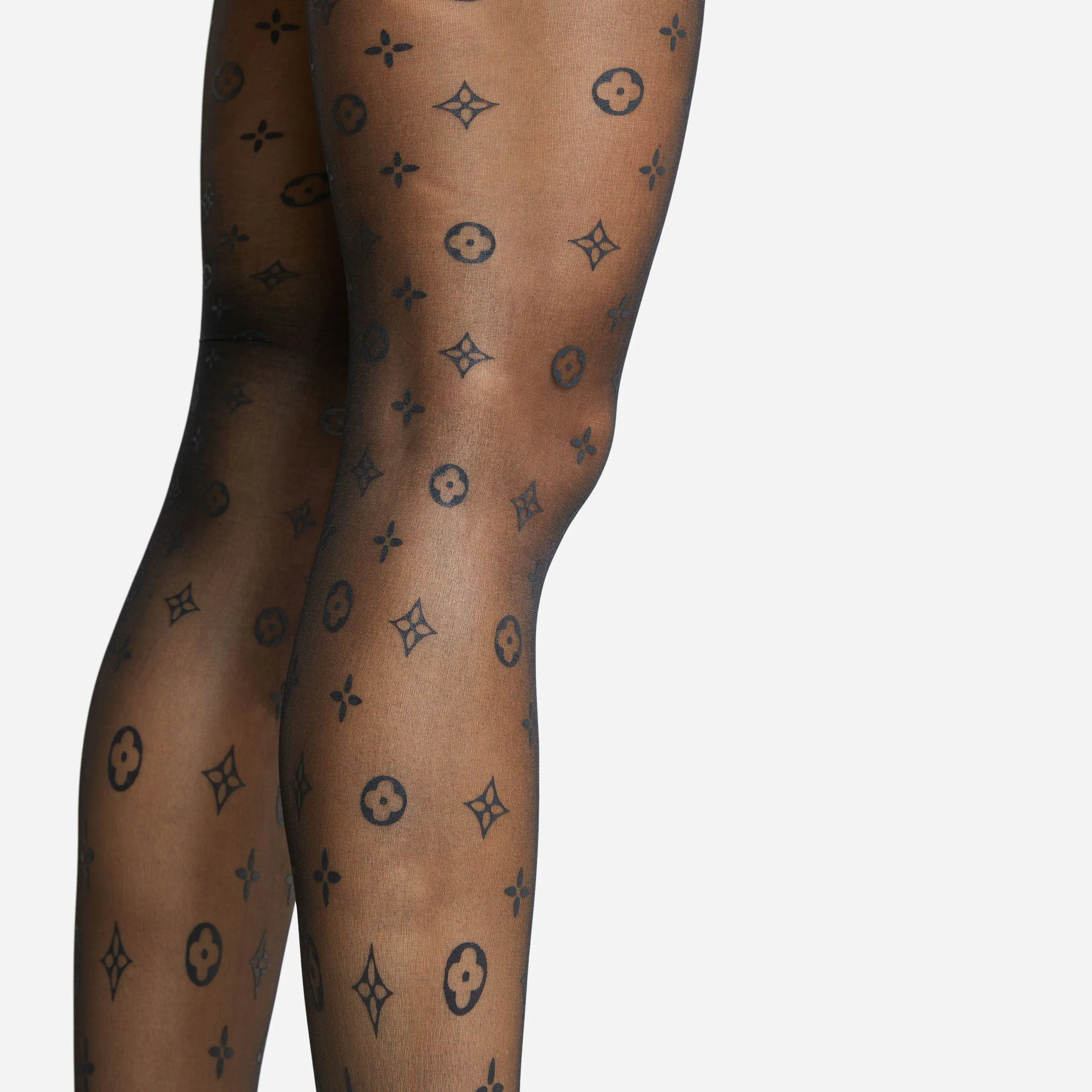 Logo Patterned Tights In Black