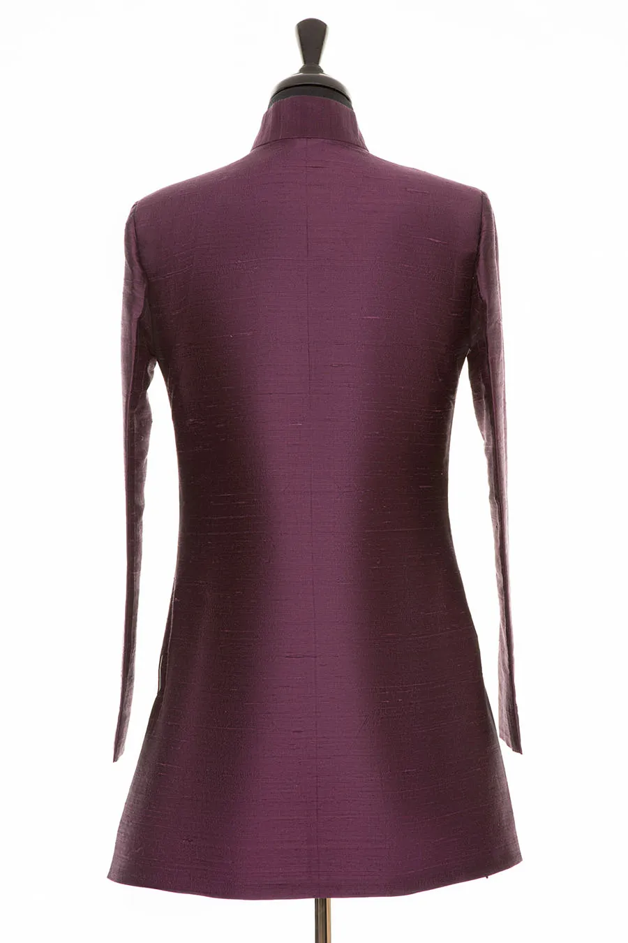 Long Nehru Jacket in Aubergine