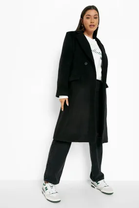 Longline Tailored Wool Look Coat