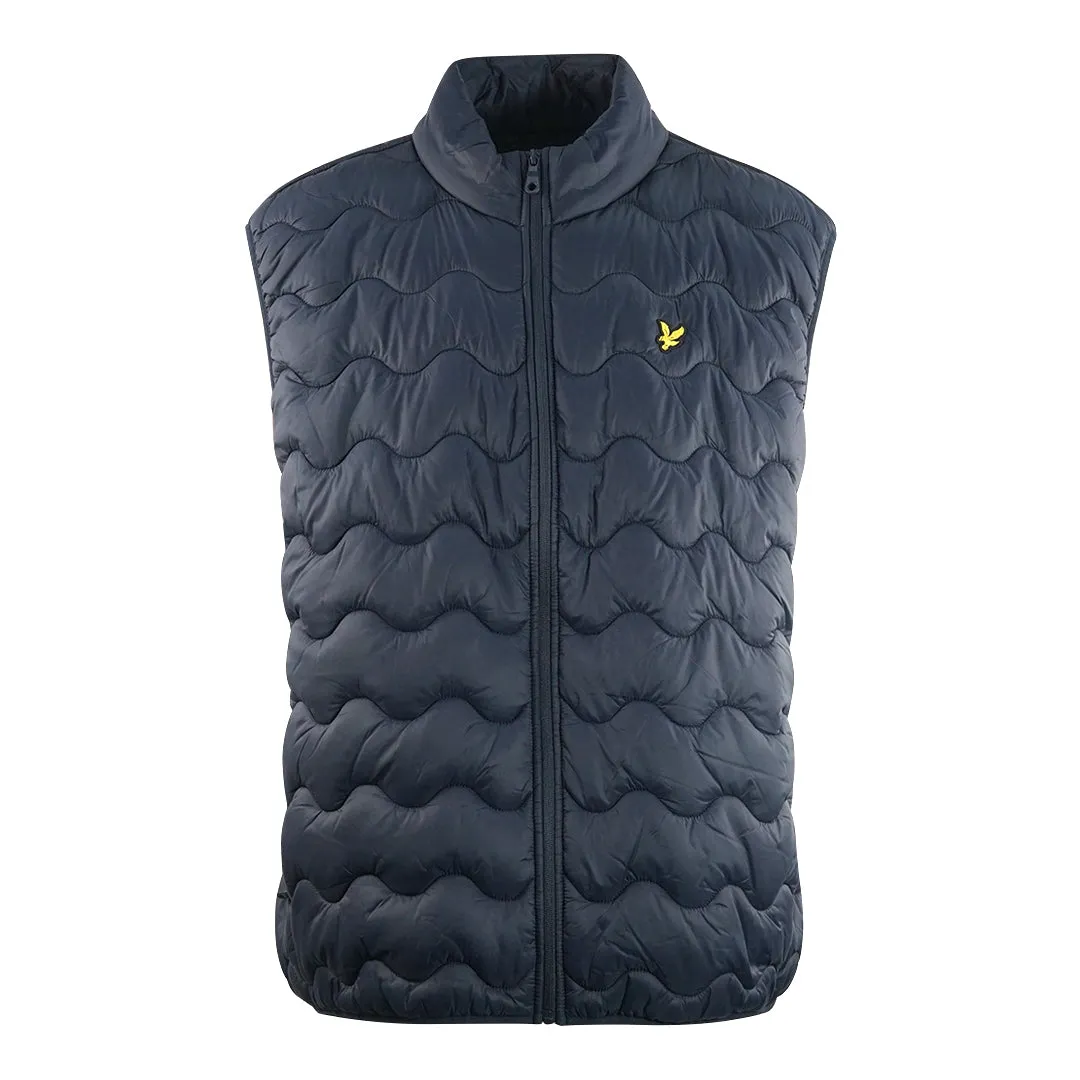 Lyle Scott Golden Eagle Logo Navy Blue Quilted Gilet