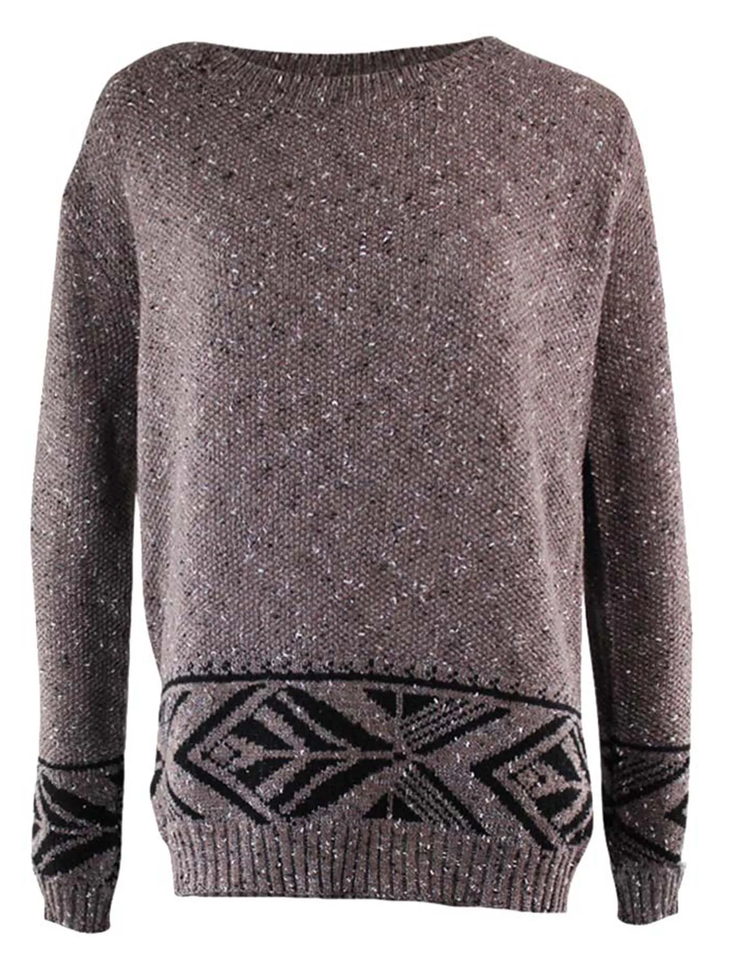 Marled Patterned Long Sweater