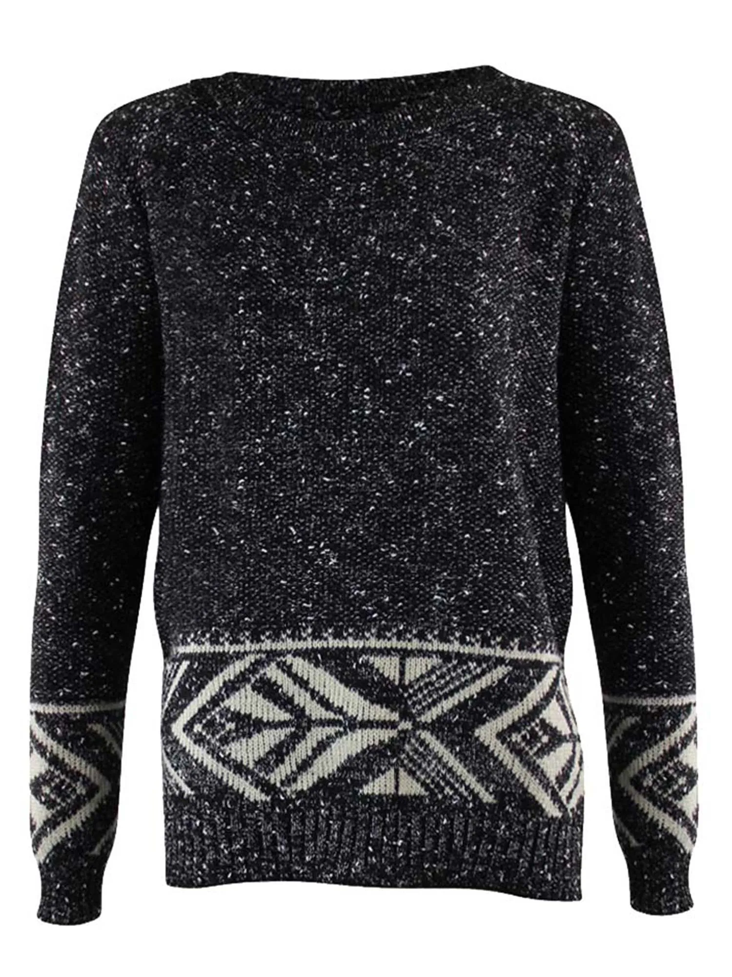 Marled Patterned Long Sweater