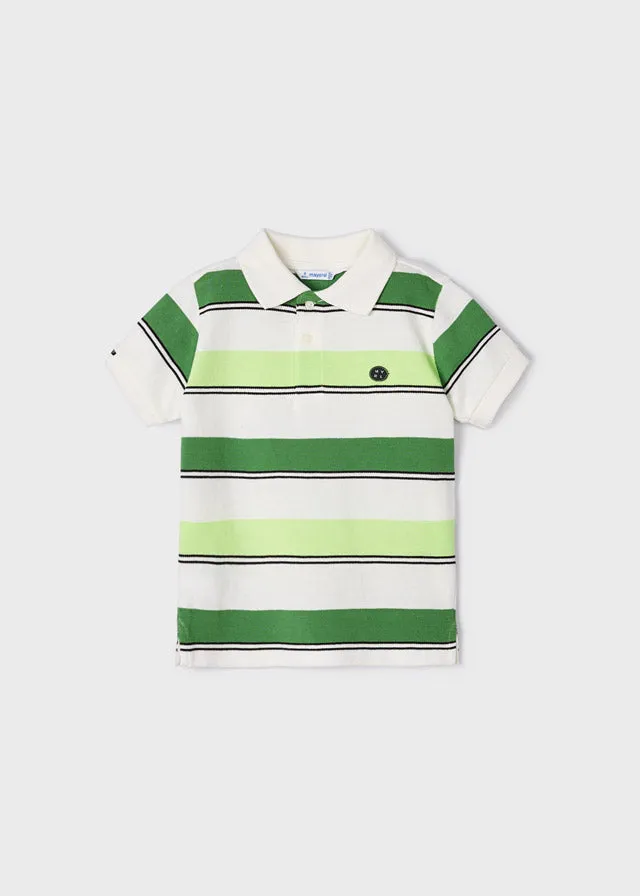 Mayoral Stripes s/s polo for boy - Green