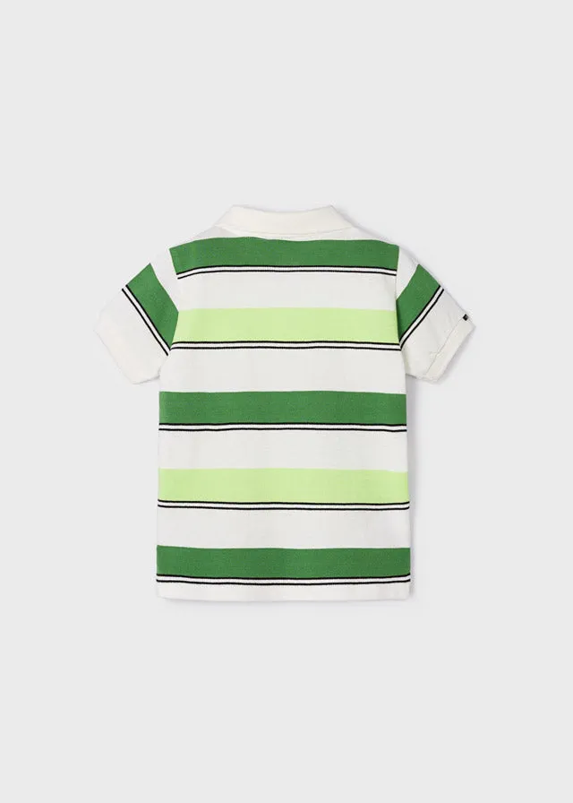 Mayoral Stripes s/s polo for boy - Green