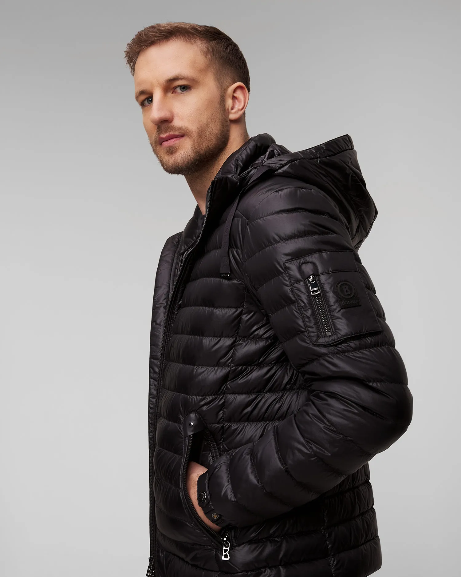 Men's black quilted down jacket BOGNER Loke-D 38077261-26