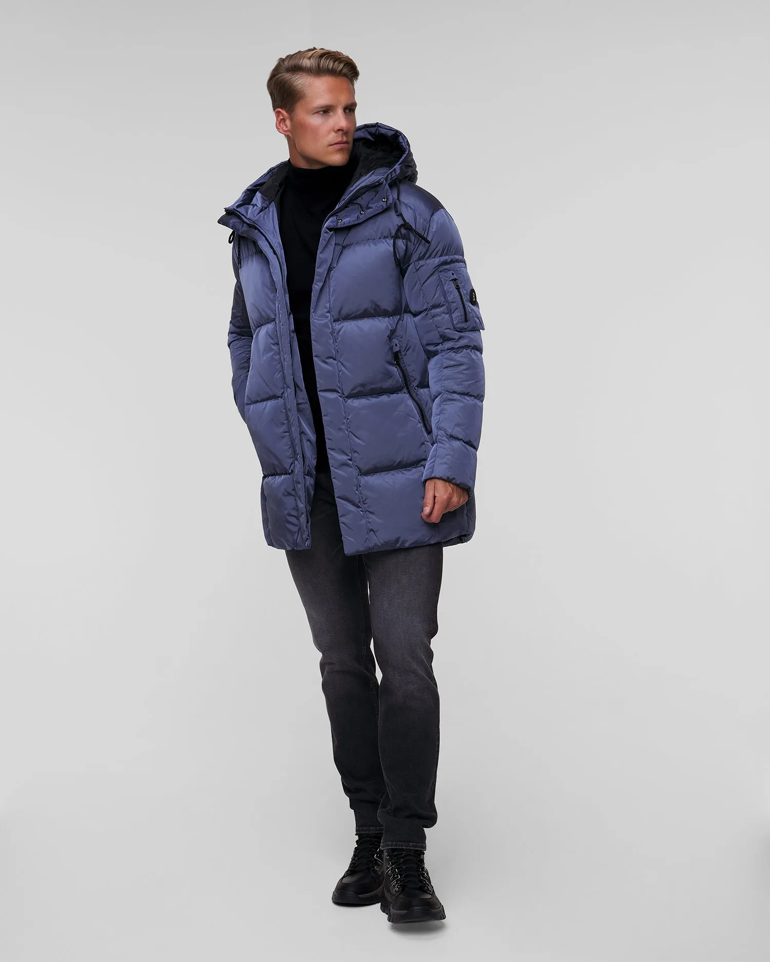 Men's long blue down jacket BOGNER Jones-D1 38457593-424