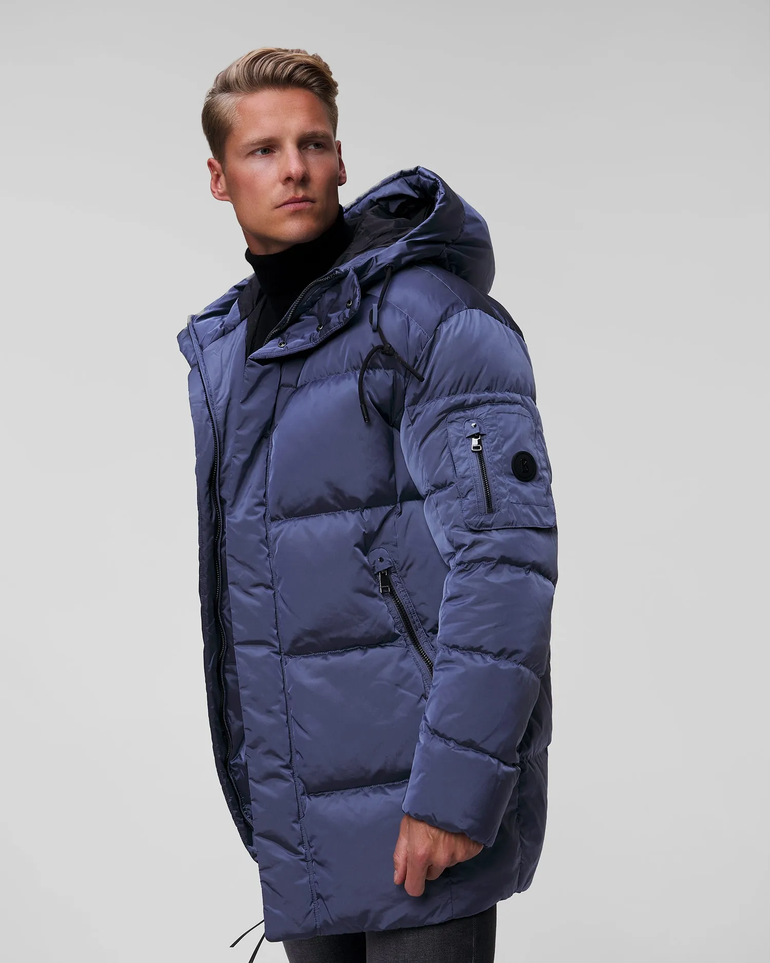 Men's long blue down jacket BOGNER Jones-D1 38457593-424