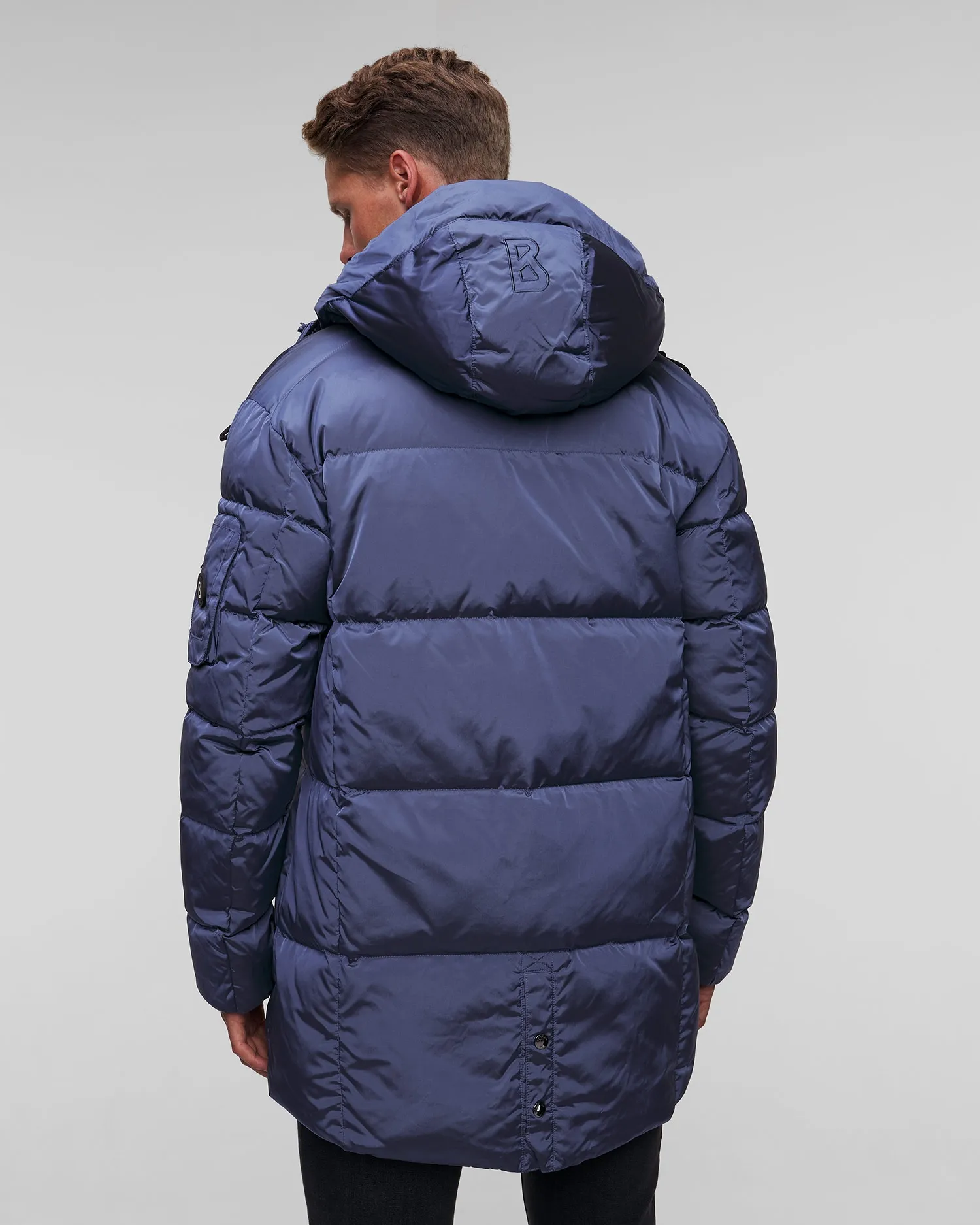 Men's long blue down jacket BOGNER Jones-D1 38457593-424