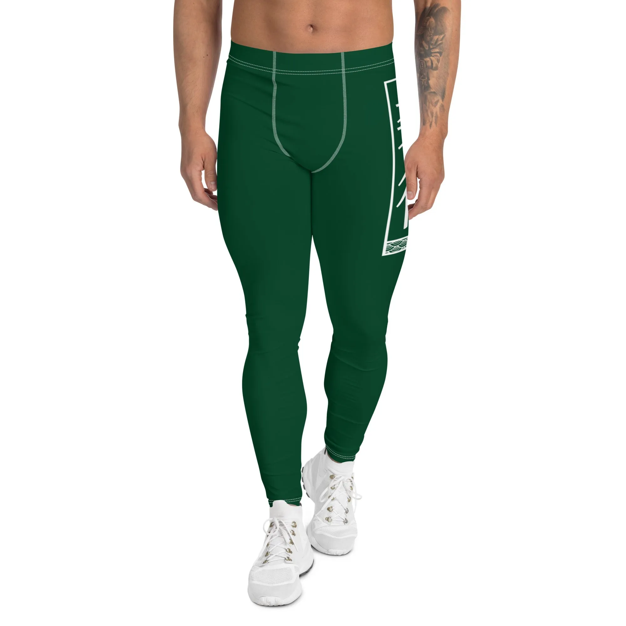 Men's Athletic Workout Leggings For Jiu Jitsu 008 - Sherwood Forest