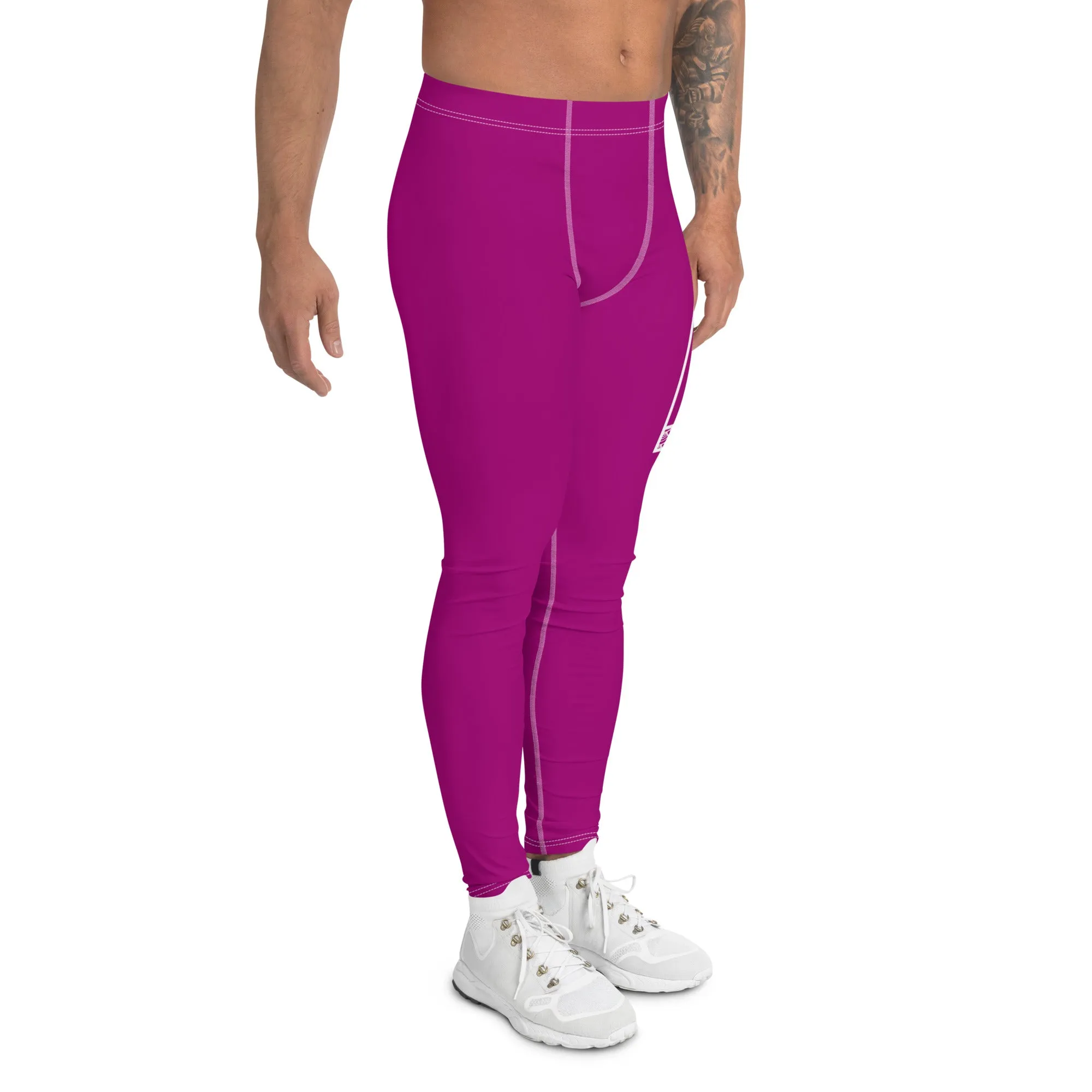 Men's Athletic Workout Leggings For Jiu Jitsu 014 - Vivid Purple