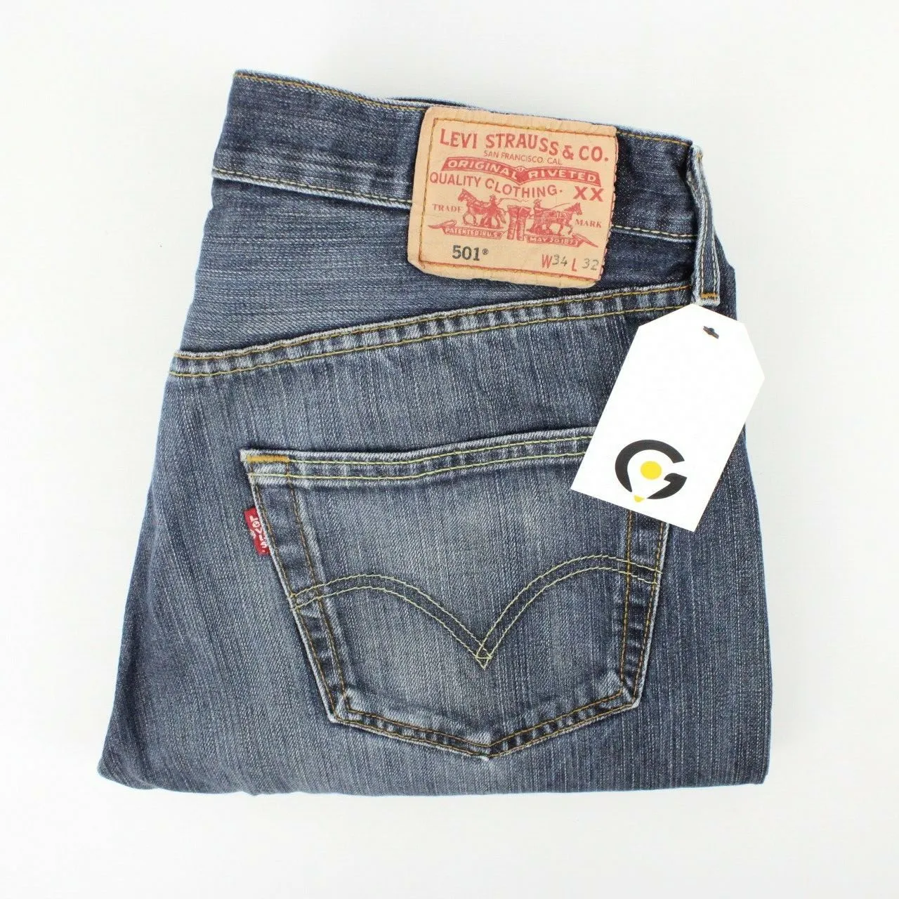 Mens LEVIS 501 Jeans Dark Blue | W33 L32