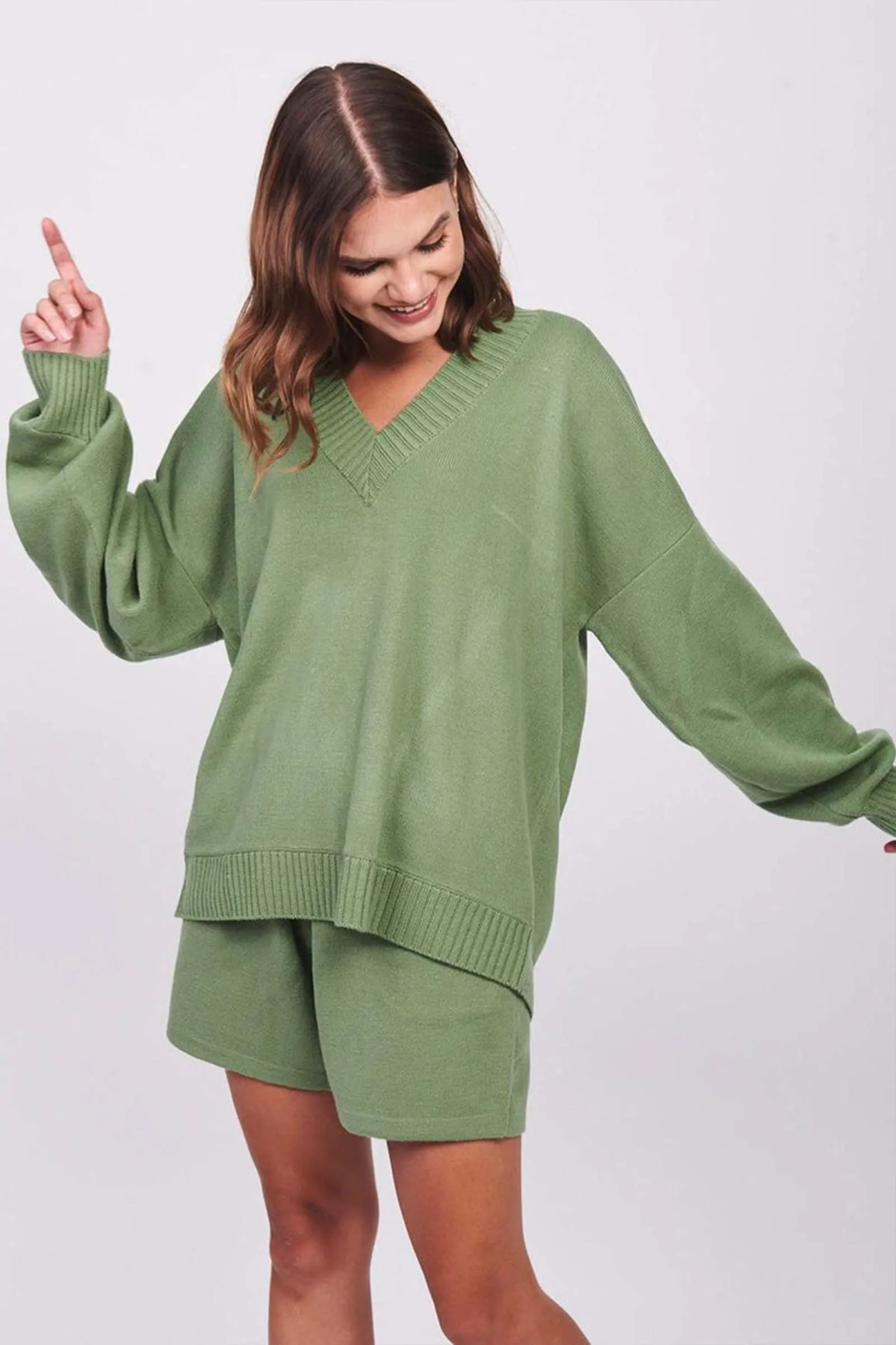 Mint V-Neck Sweater