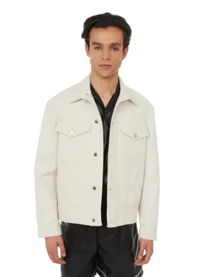 NANUSHKA  Organic cotton and linen denim jacket - White