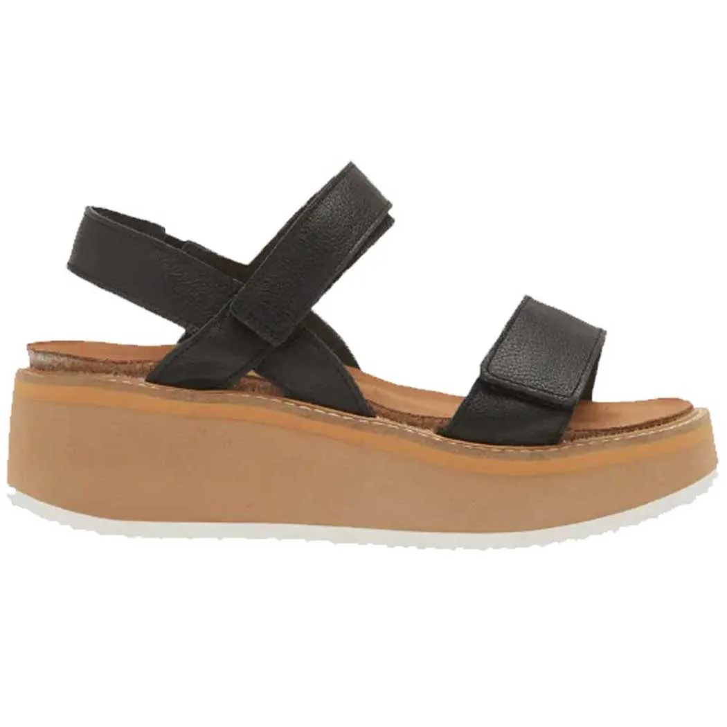 Naot Meringue Platform Sandal Soft Black/ Camel Sole (Women's)