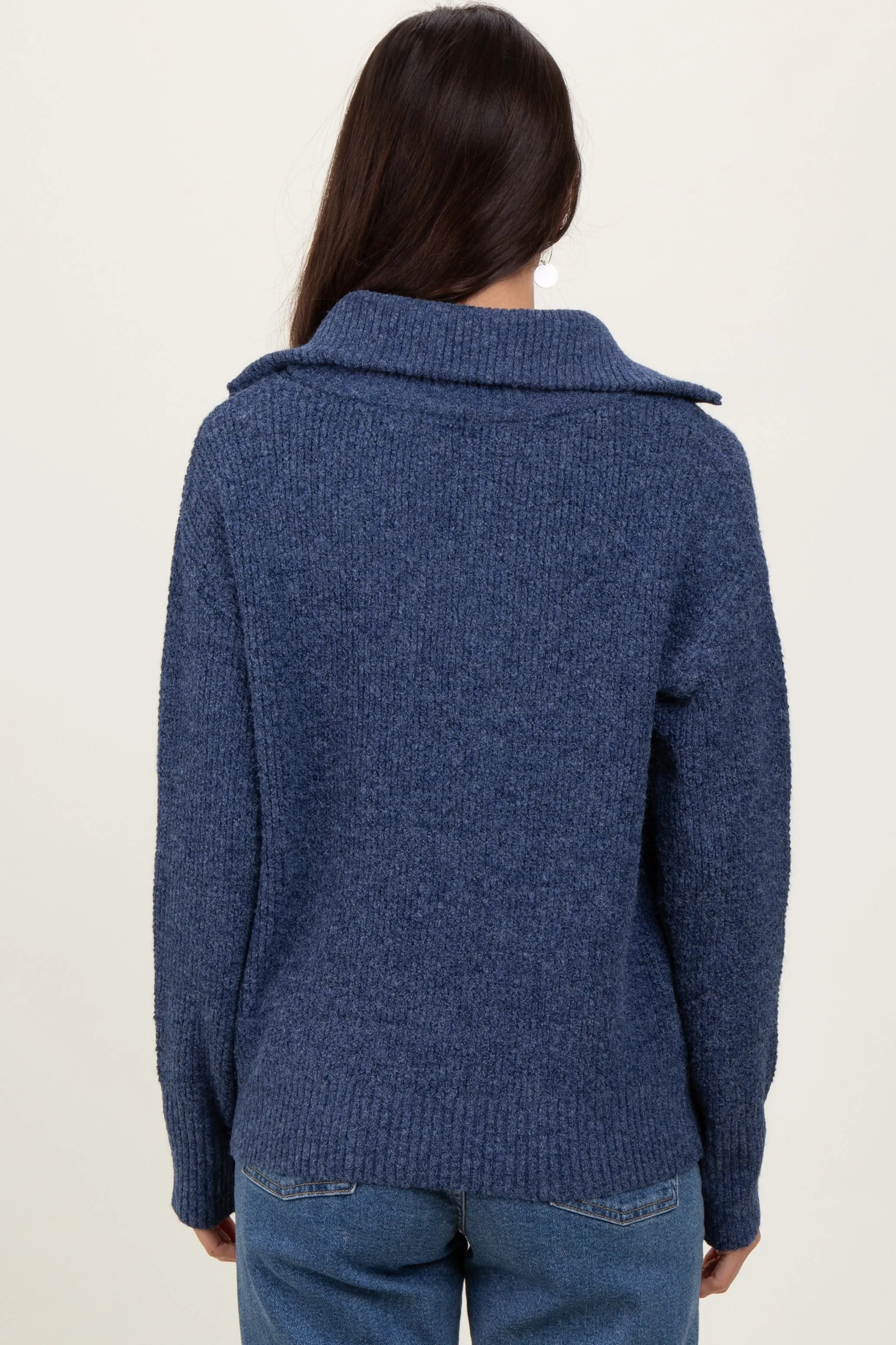 Navy Half Zip Pullover Sweater