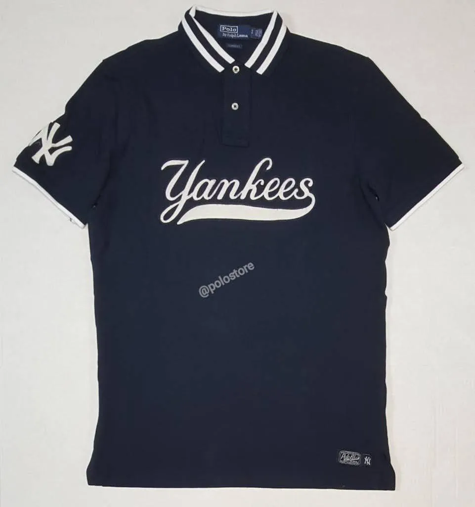 Nwt Polo Ralph Lauren Navy Blue Yankees Classic Fit Polo