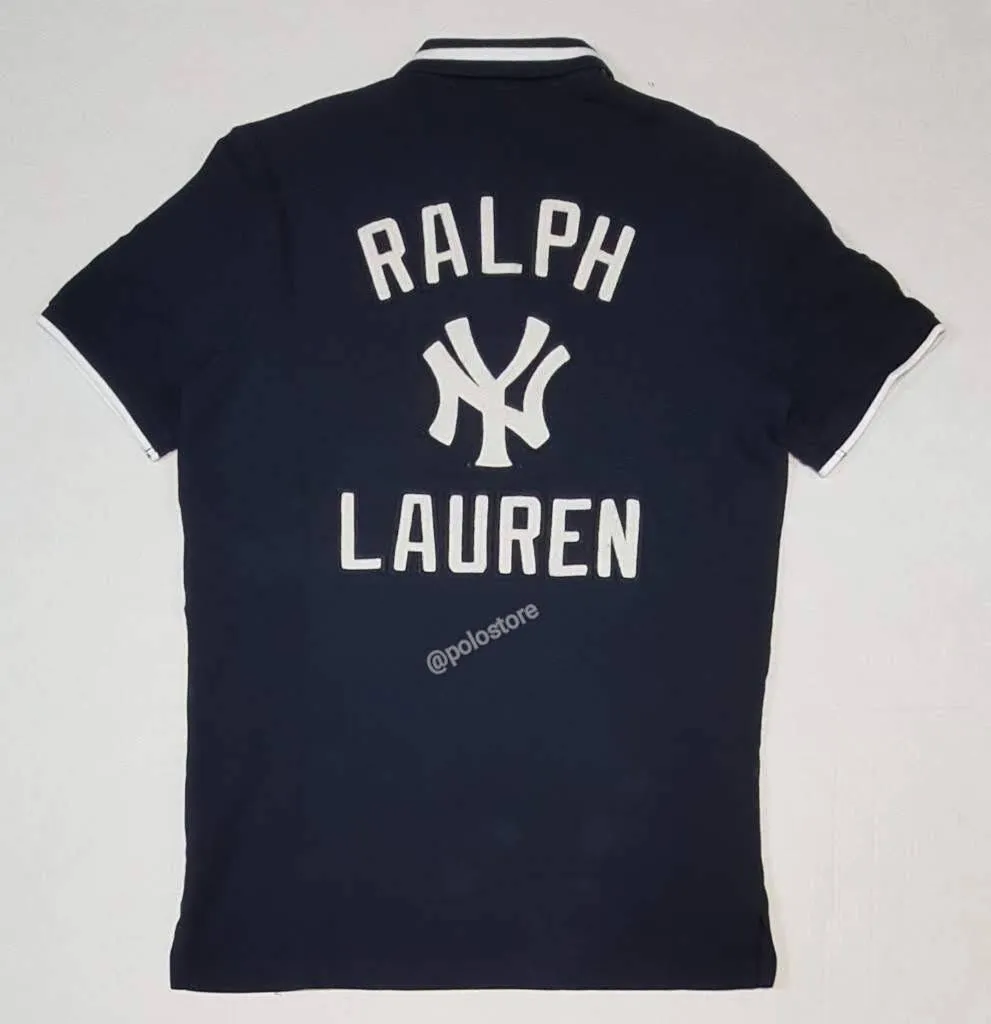 Nwt Polo Ralph Lauren Navy Blue Yankees Classic Fit Polo