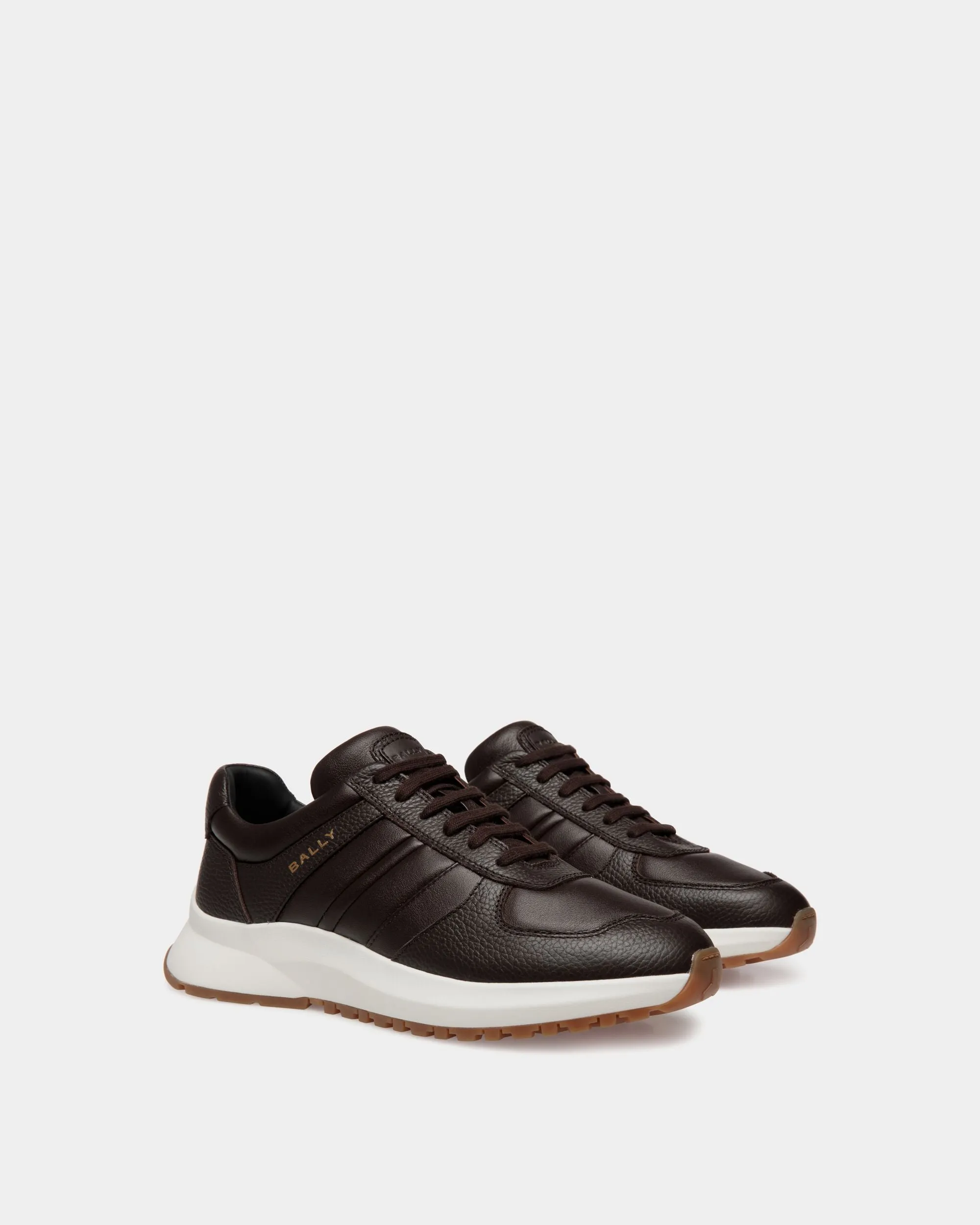 Outline Sneaker In Ebano Grained Leather