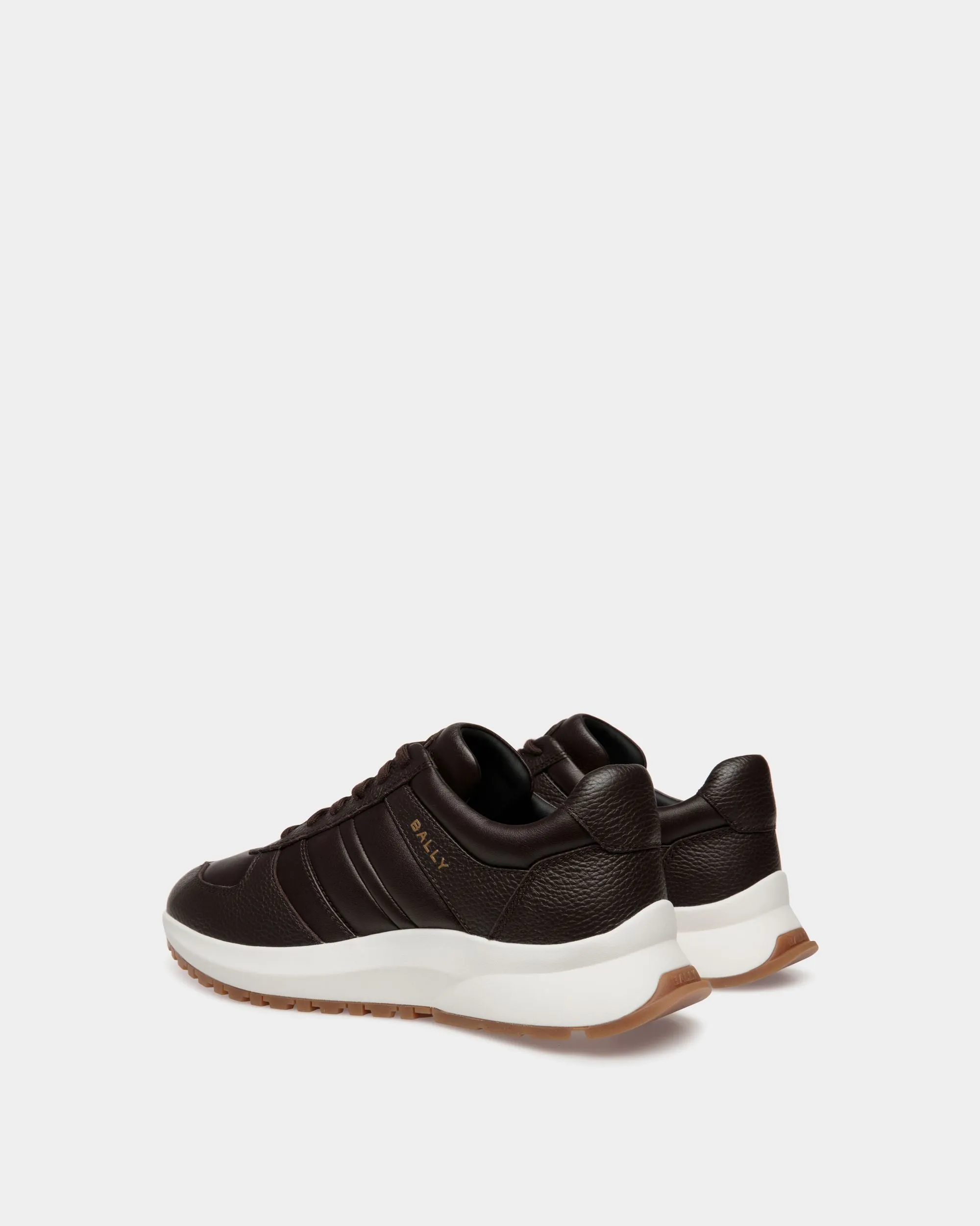 Outline Sneaker In Ebano Grained Leather