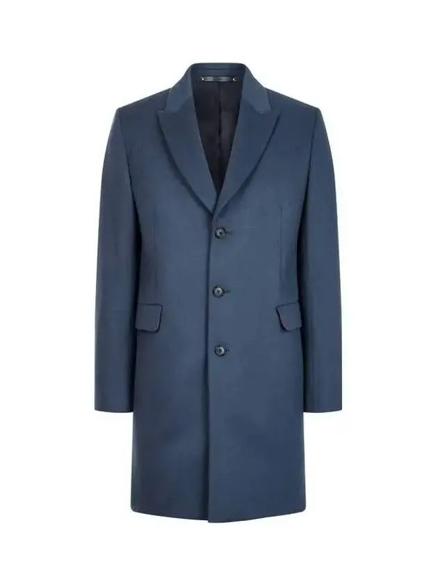 Overseas station season big chance 8 18 peak lapel cashmere wool coat light navy 271885