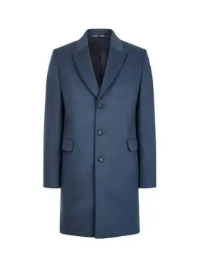 Overseas station season big chance 8 18 peak lapel cashmere wool coat light navy 271885