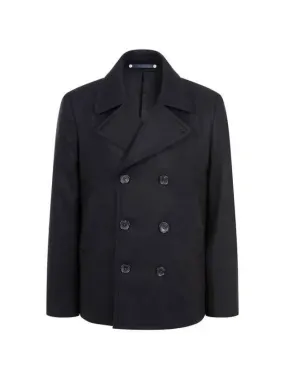 Overseas Station Season Big Chance 8 18 PS Cashmere Wool Double Pea Coat Black 270051