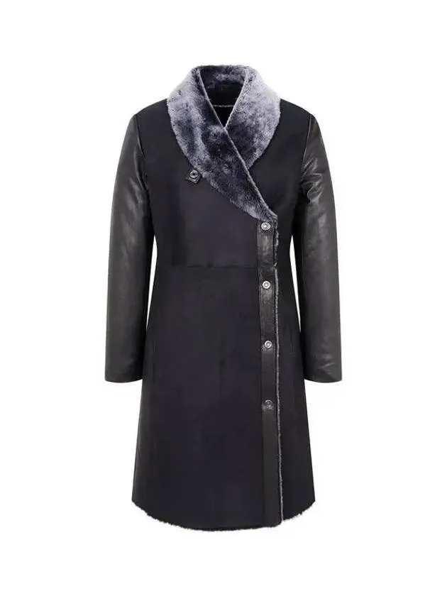 Overseas Station Season Big Chance 8 18 Women s Fur Collar Snap Button Leather Coat Black 270439