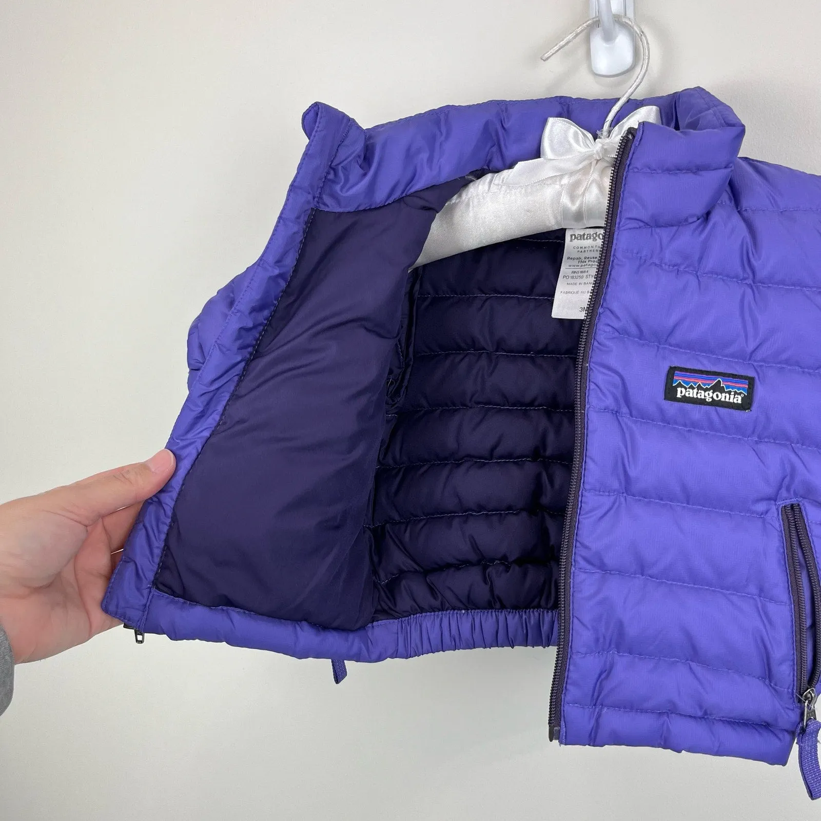 Patagonia Baby Down Sweater Coat Purple 3 Months