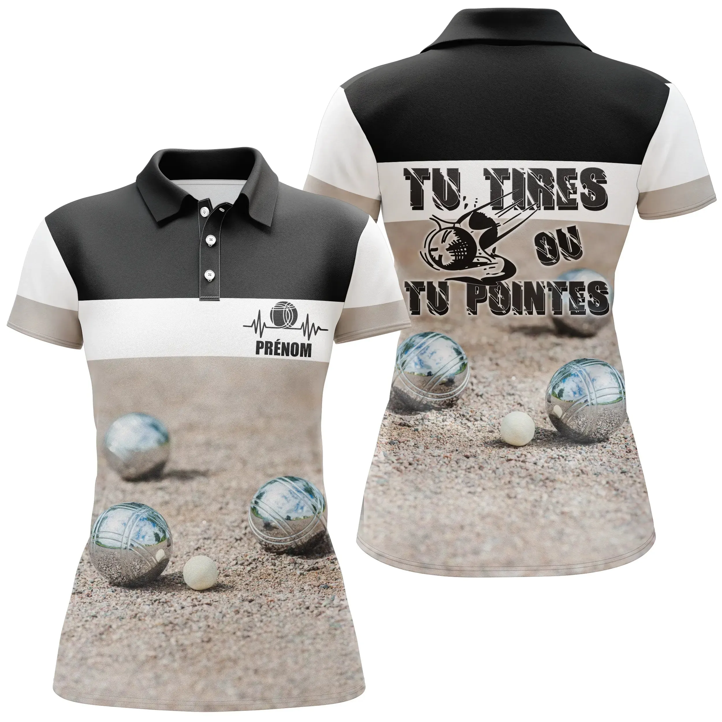 Polo Personnalisé Pétanque, Cadeau Idéal Bouliste, Tu Tires Ou Tu Pointes - CT13122215