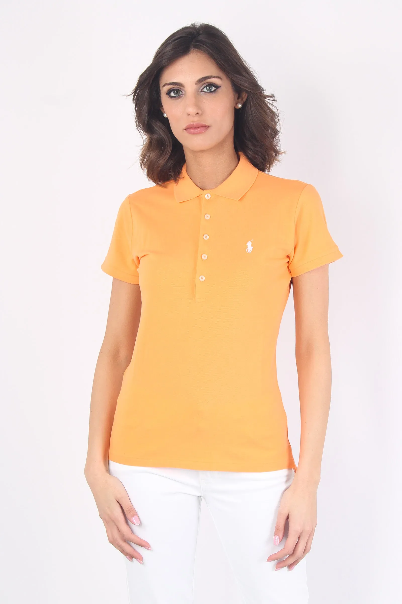 Polo Slim Manica Corta West Orange