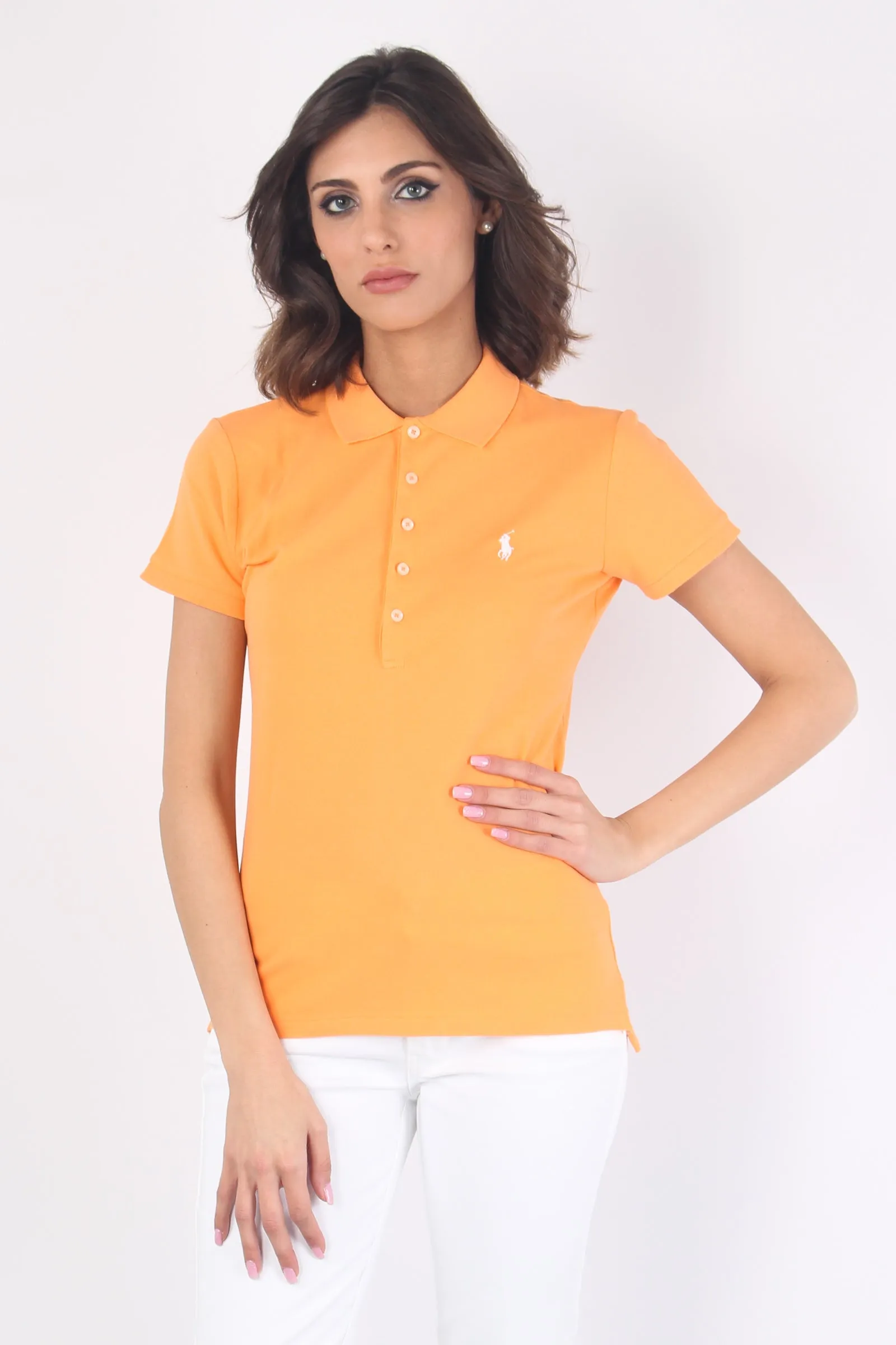 Polo Slim Manica Corta West Orange