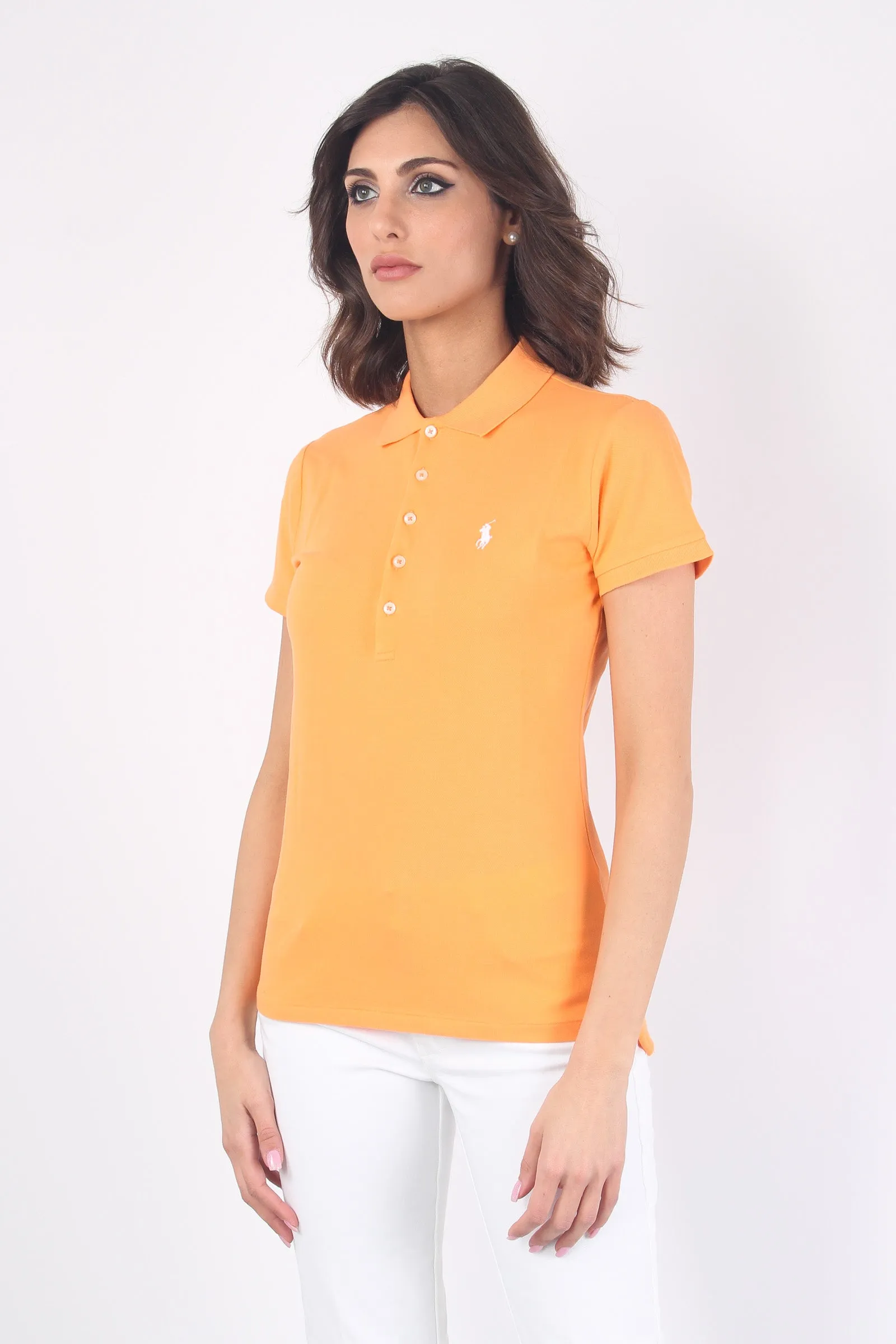 Polo Slim Manica Corta West Orange