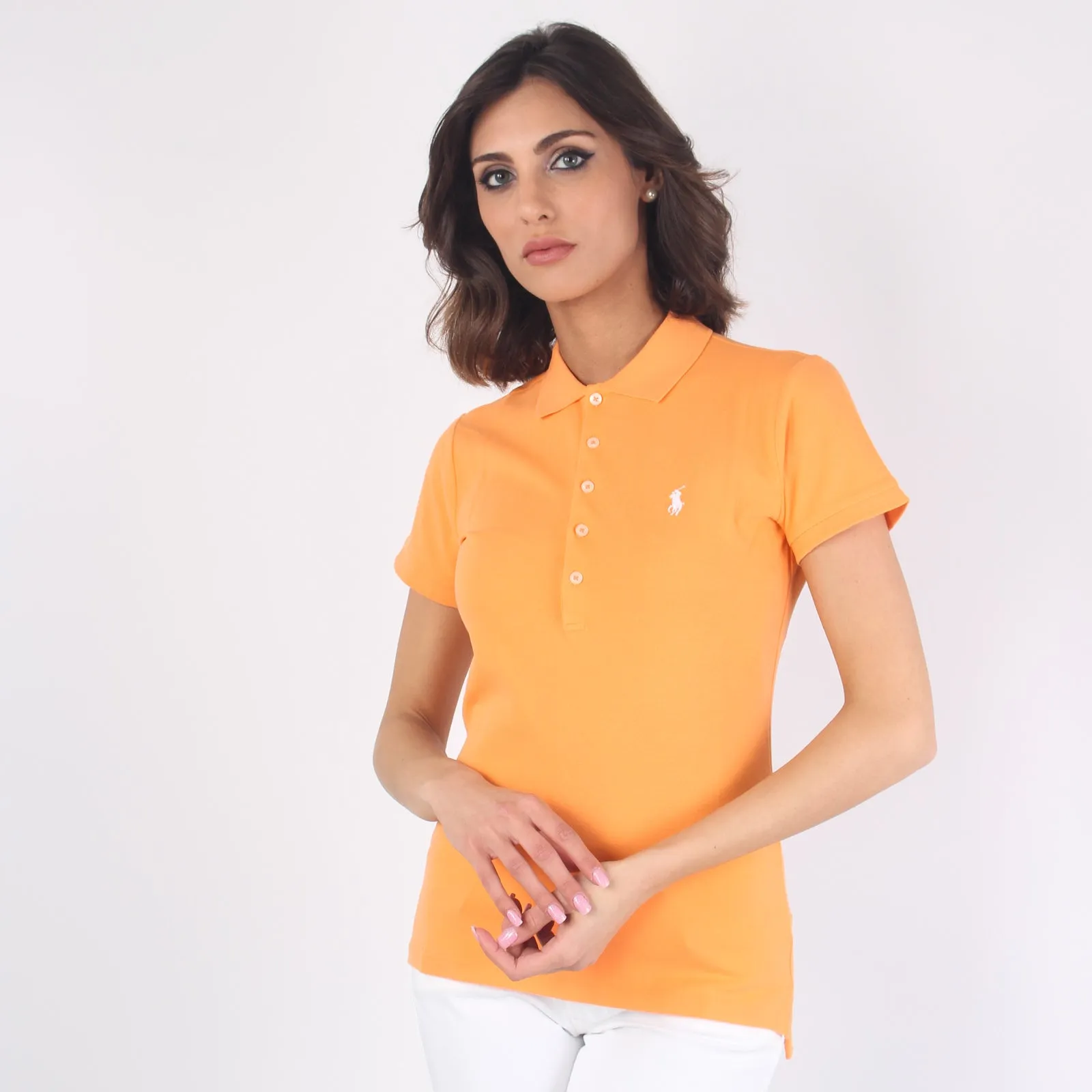 Polo Slim Manica Corta West Orange