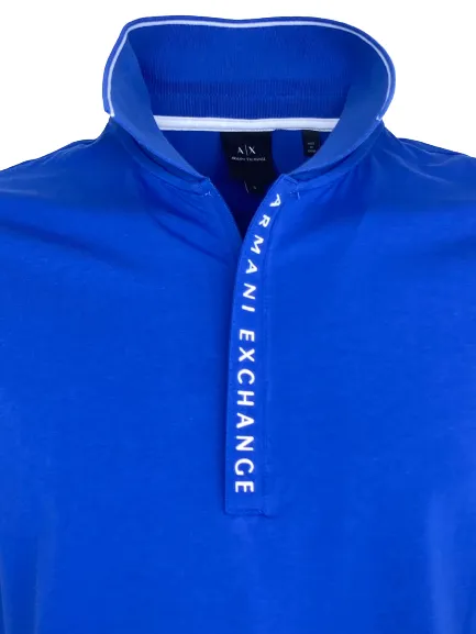 POLO UOMO BLU ELETTRICA CON LOGO SUL COLLETTO