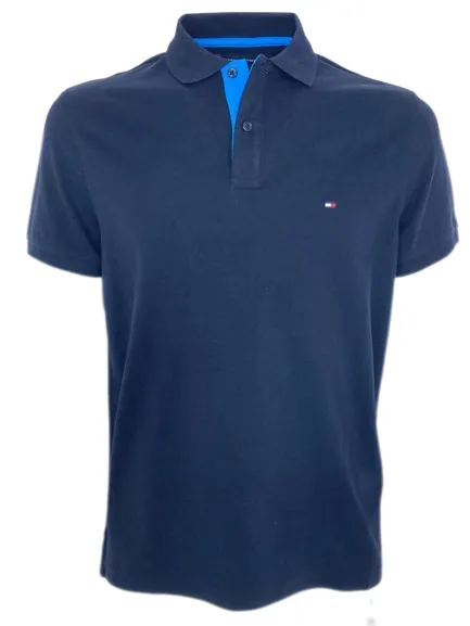 POLO UOMO BLU NAVY 100% COTONE