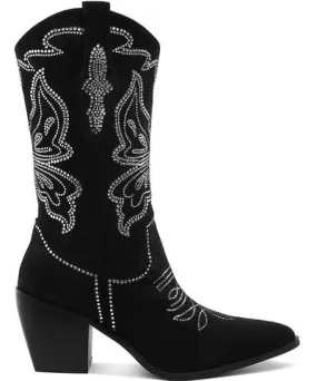 Rag & Co Latafa Rhinestones Embellished Cowboy Boots