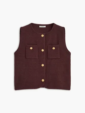 Retro Metal-Button Sweater Vest