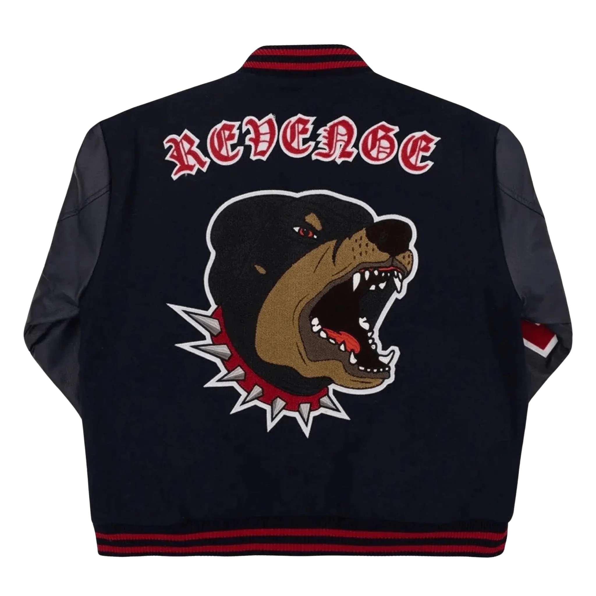 Revenge Rottweiler Varsity Jacket Navy Red